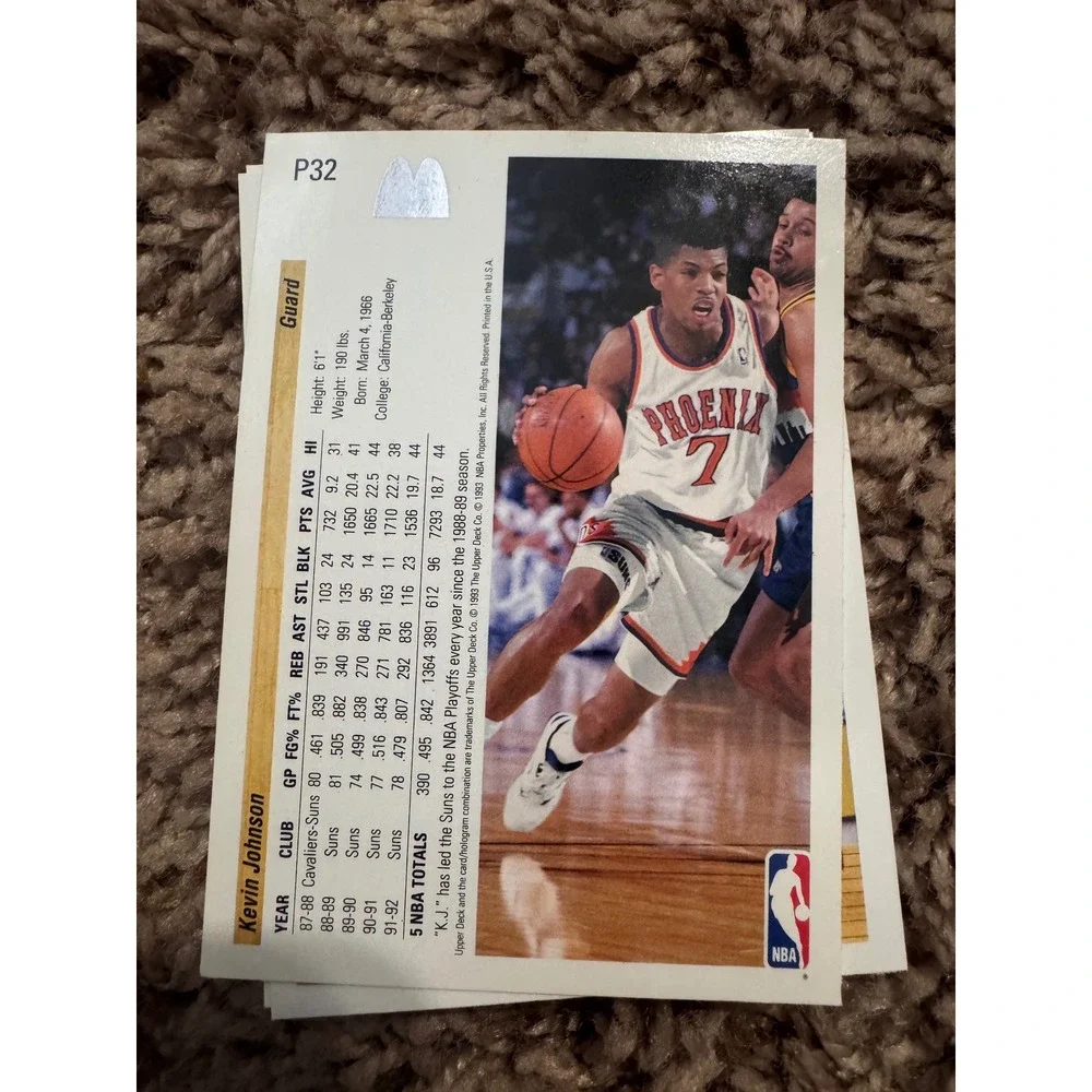 1993 Upper Deck Phoenix Suns Card Lot –‎ Kevin Johnson & Dan Majerle – 25 Cards